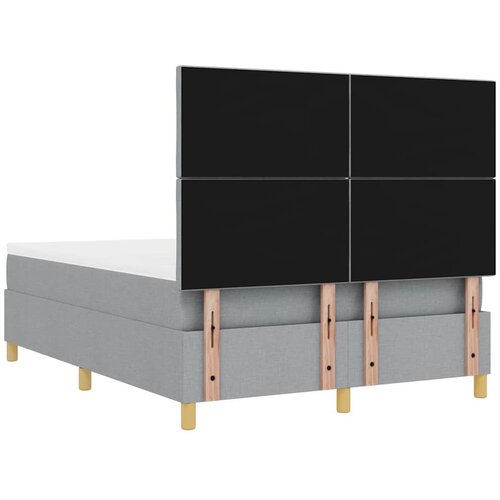  Krevet s opruga kutije Svijetlo siva 190 x 140 cm tkanina Slike