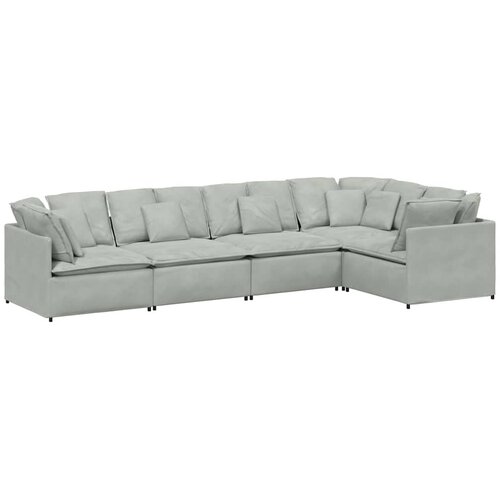  Modularna sofa s jastucima, bar&amp;scaron;unasta, svijetlosiva Slike