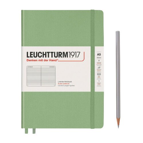 Amphora Agenda Medium A5 Hardcover, Leuchtturm, 251 PG, Zelena Slike