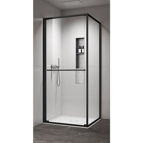 Copen tuš kabina copen atlas pro 1V 800x800x2000 mat crna. staklo 6mm providno Cene