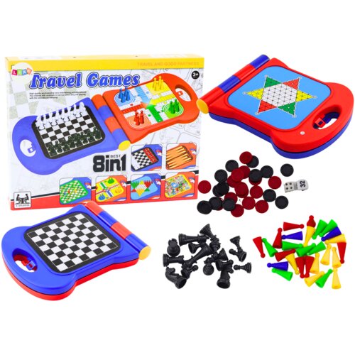  Travel Game 8in1 Chess Checkers Ludo Backgammon Chinese Snakes and Ladders Cene