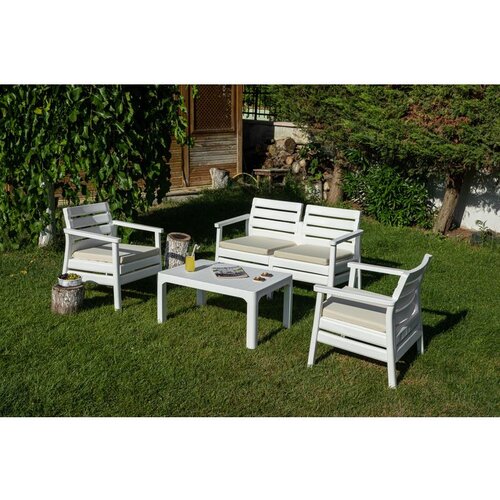 Hanah home Solemare - White White Garden Lounge Set Cene