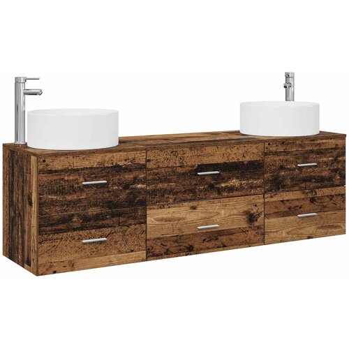  Set namje&amp;scaron;taja za kupaonicu 3 kom. Staro drvo Smeđa 49.5 x 44.5 x 65.5 cm Slike