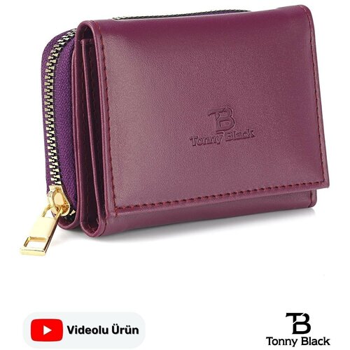 Tonny Black Original Women's Multi-compartmental Zippered Stylish Card Holder Wallet with Card Holder, Leather Coin & Banknote Compartment. Slike