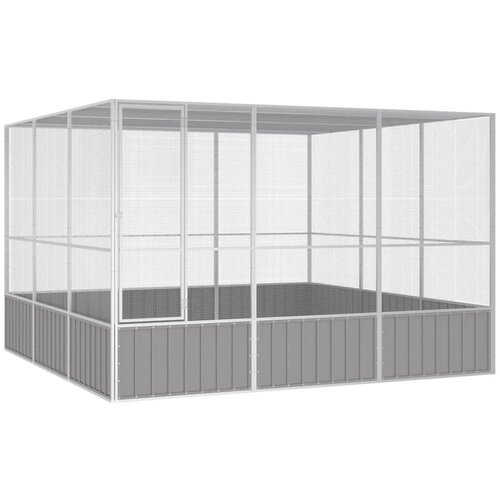 vidaXL Ptičja kletka siva 302,5x324,5x211,5 cm pocinkano jeklo Cene