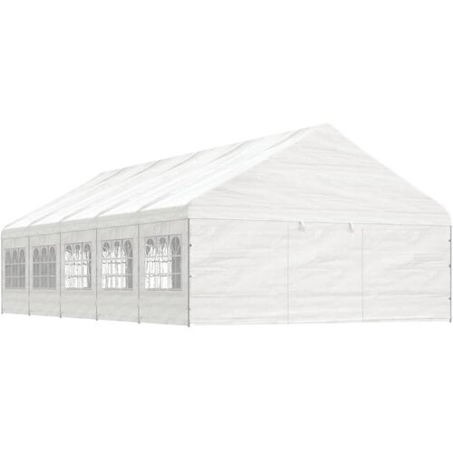 vidaXL Sjenica s krovom bijela 11 15 x 5 88 x 3 75 m polietilen Cijene