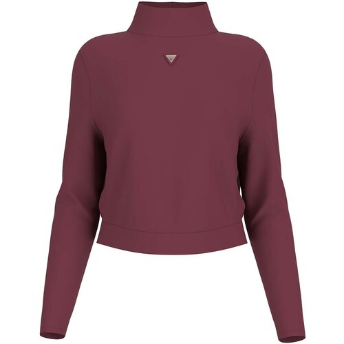 Guess Flis Olympe High Neck Sweatshirt Vijolična Slike