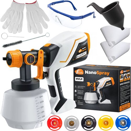 Rosfix NanoSpray HVLP &ndash; Električna Brizgalna Pi&scaron;tola, 1000 W, Rezervoar 1200 Ml, 5 &Scaron;ob | 230 V, 1,8 Kg, (5000356520) Cene