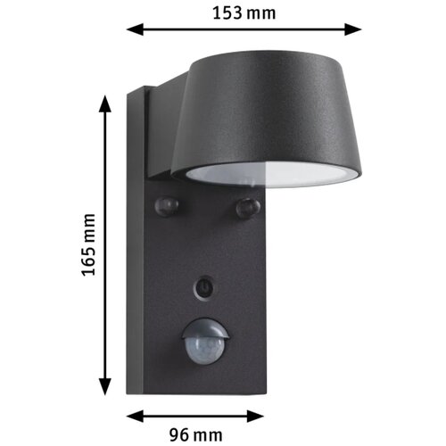 PAULMANN 94714 - LED/6W IP44 Spolja&amp;scaron;nje zidno svetlo sa senzorom CAPERA 230V Slike