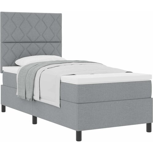  Krevet s opruga kutije Svijetlo siva 90 x 190 cm tkanina Slike