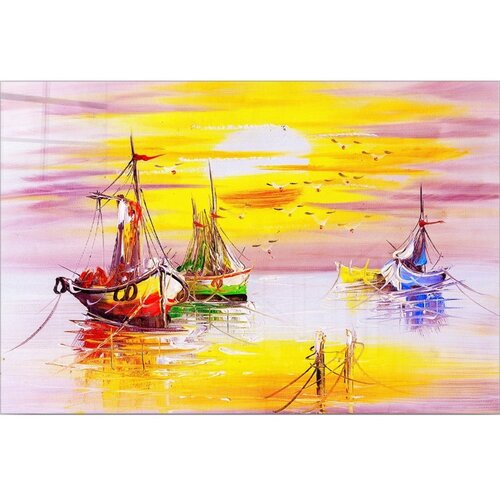 Wallity Staklena slika 70x50 cm Sunset - Cijene