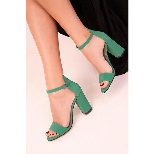 Soho green matte women's classic heeled shoes 14532 Cene