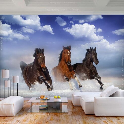  Samoljepljiva foto tapeta - Horses in the Snow 98x70 Cijene