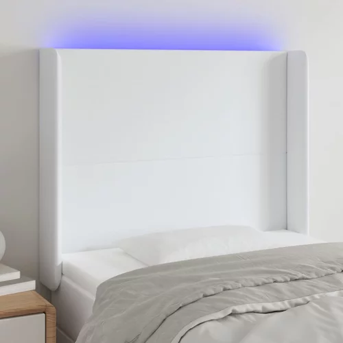 vidaXL LED uzglavlje bijelo 83x16x118/128 cm od umjetne kože