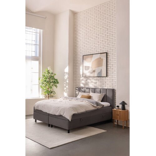 Bonami Selection Sivi boxspring krevet s prostorom za odlaganje 180x200 cm Elva Bold Line &amp;ndash; Slike
