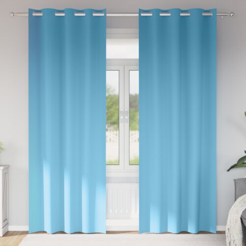 vidaXL Zavjese 2 pcs Svijetlo plava 225 x 140 cm Poliester Cijene