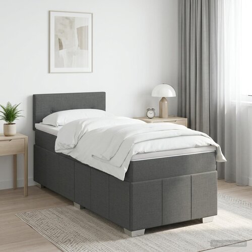  Boxspring krevet s madracem Tamnosiva 100 x 200 cm Tkanina Cijene