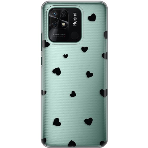 Telempire Torbica Silikonska Print Skin za Xiaomi Redmi 10C Hearts Slike