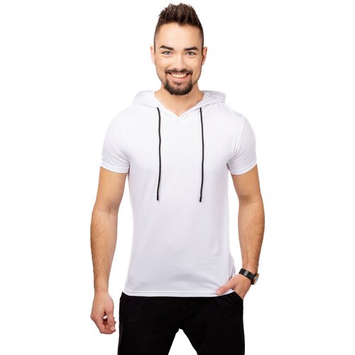 Glano Men's Hooded T-Shirt - white Cene