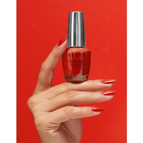 OPI Infinite Shine Silk lak za nokte s gel efektom Knock &amp;#039;Em Red 15 ml Slike