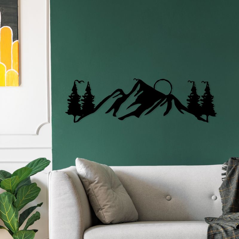 WALLXPERT Dekorativni Metalni Zidni Pribor Landscape 3 Crni Cene