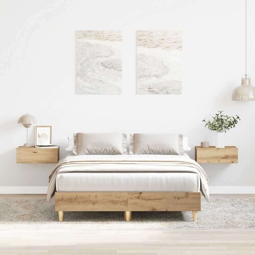 vidaXL Posteljni okvir brez vzmetnice artisian hrast 140x190 cm Cene