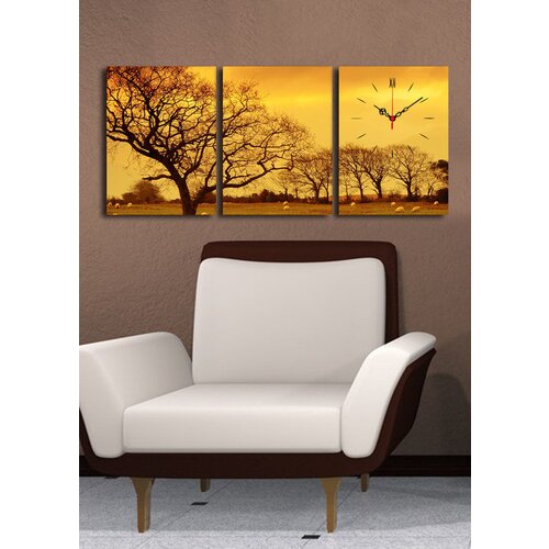 Wallity zidni sat 3P3040CSMOR-7, 96x40 cm, Zlatne boje Slike