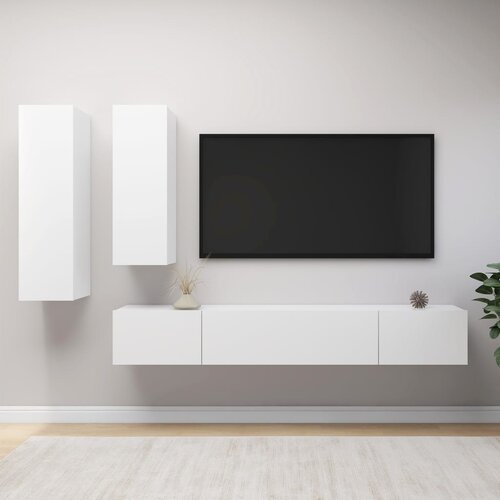 The Living Store Komplet TV omaric 4-delni bela inženirski les - Komplet TV Omaric, (21429836) Cene