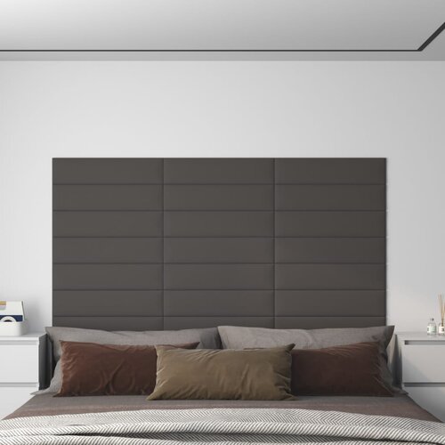 vidaXL Stenski paneli 12 kosov temno sivi 60x15 cm blago 1,08 m² Cene