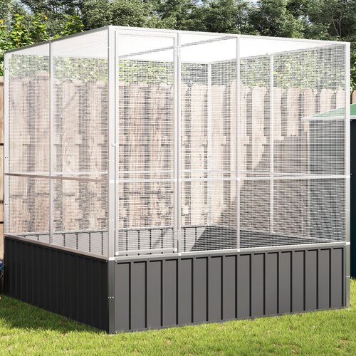 vidaXL Voliera srebrna 211x207x212 cm jeklo Cene