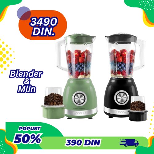 Zotrix LEXICAL LBL-1522-7 Blender sa Mlinom 2 u 1 - 500W, 1,6 l Cene