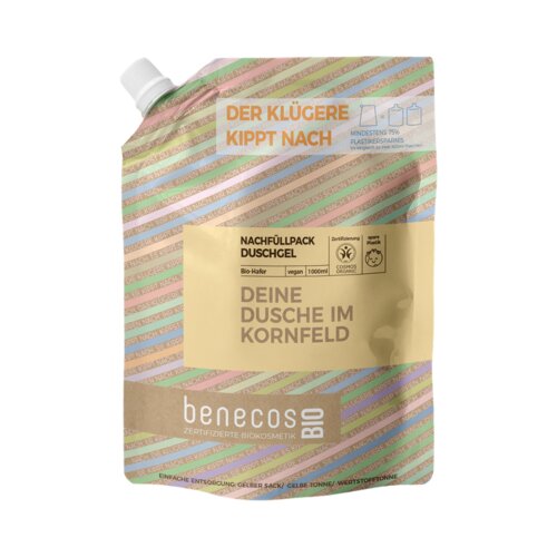 Benecos benecosbio gel za tu&amp;scaron;iranje &amp;quot;zobeno mlijeko&amp;quot; - 1.000 ml Slike