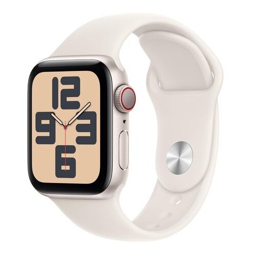 Apple Watch SE (2nd Gen) [GPS 44mm] Smartwatch with Starlight Aluminum Case with Starlight Sport Band M/L. Fitness and Sleep Trackers, Crash Detection, Heart Rate Monitor, Retina Display Cene