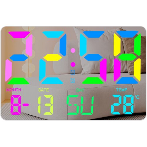 INF Digitalna ura z RGB LED zaslonom, funkcijo dremeža, samodejno zaznavanje svetlobe Black, (21236340) Cene