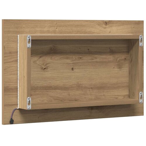 VidaXL Kupaonsko ogledalo s LED svjetlom boja hrasta 60x8,5x38 cm Slike