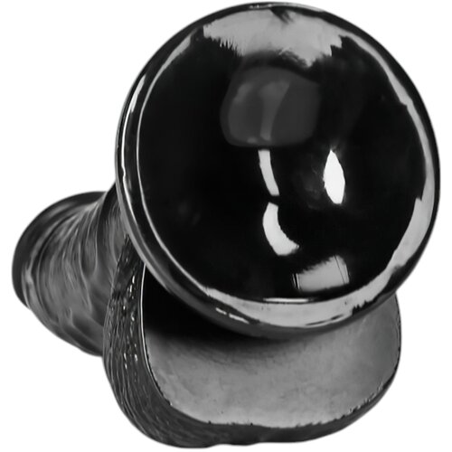 REALROCK realistični dildo sa vakuumom, testis - 15,5 cm (crni) Slike