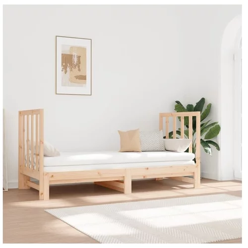  Izvlečna dnevna postelja 2x(90x190) cm trdna borovina