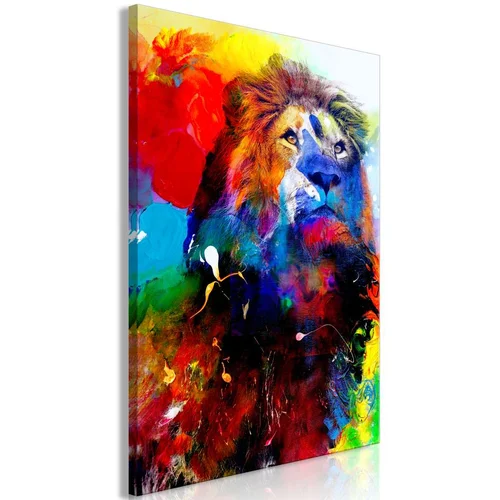  Slika - Lion and Watercolours (1 Part) Vertical 40x60