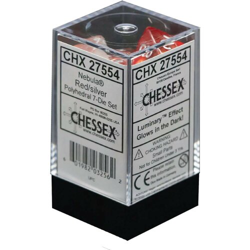 Chessex kockice - nebula - luminary - red & silver (7) Slike