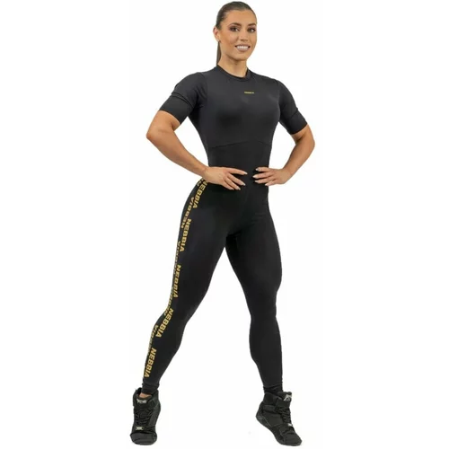 NEBBIA Workout Jumpsuit INTENSE Focus Black/Gold XS Fitnes majica