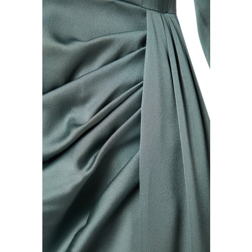 Trendyol Mint Shawl Detailed Satin Evening Dress Cijene