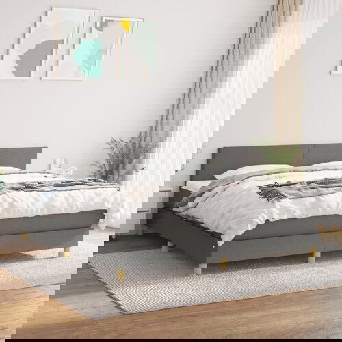 The Living Store Box spring postelja z vzmetnico temno siva 160x200 cm blago - Box Spring Postelja, (21518570) Cene