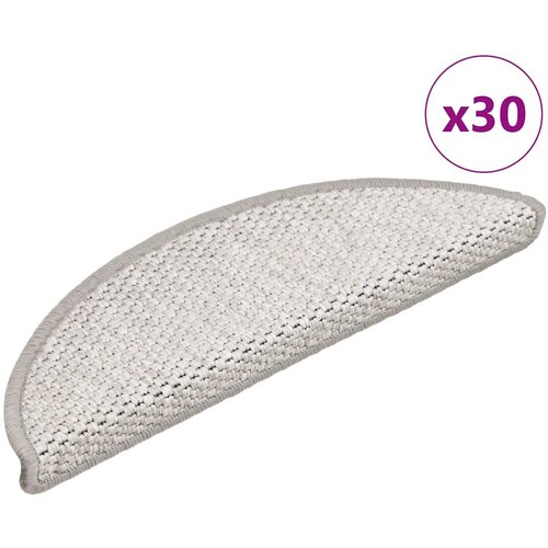 vidaXL Samolepilne preproge za stopnice Sisal-Look 30 kosov Platina, (22012640) Cene
