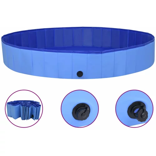 vidaXL Zložljiv bazen za pse moder 200x30 cm PVC