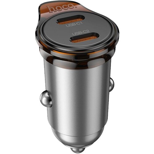 Hoco auto punjač 2 x type c pd QC3.0 45W NZ16B metal sivi Slike