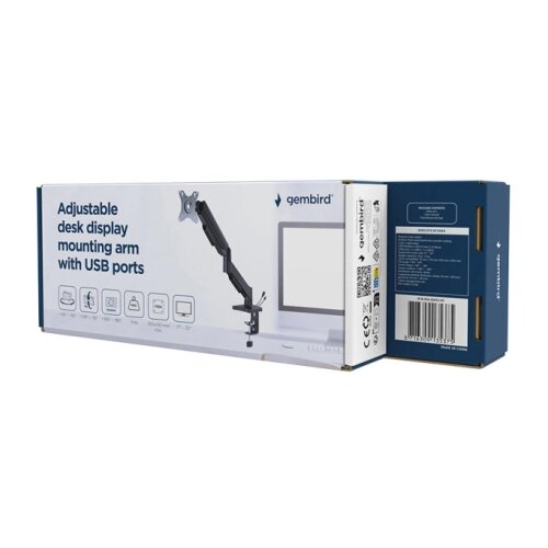 Gembird MA-DA1U-01 Podesivi stoni drzac za monitor sa USB portom, tilt 17-32 max.9kg Cene