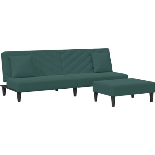 VidaXL 2-dijelni set sofa s jastucima tamnozeleni bar&amp;scaron;unasti Slike