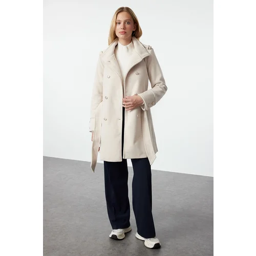 Trendyol Stone Regular Belted Coat