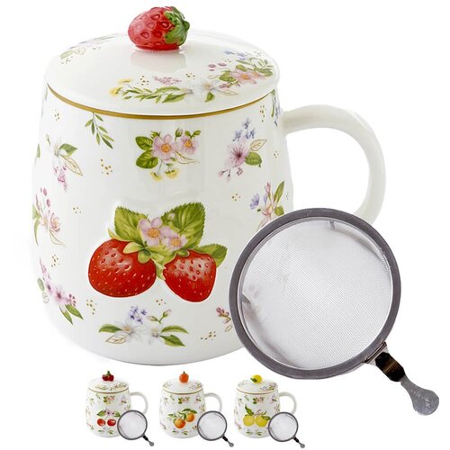 Easy Life Set skodelica s cedilom - tisana Fancy Fruit 450ml / več vzorcev / porcelan, inox, (5000267685) Cene