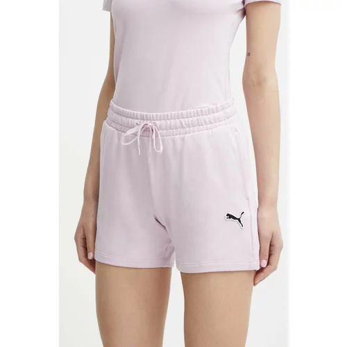 Puma Pamučne kratke hlače BETTER ESSENTIALS boja: ružičasta, bez uzorka, visoki struk, 680974